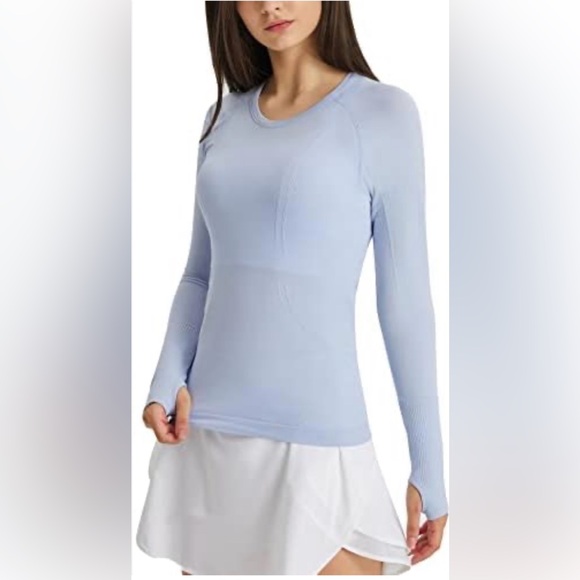 Free People Movement Easy Free Throw Layer Top Light Blue Size Medium/Large - Picture 8 of 9